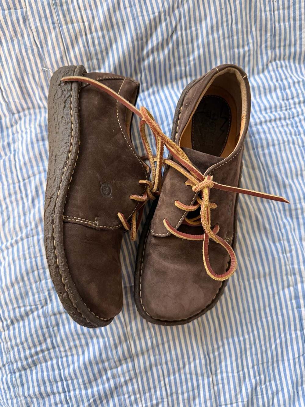 Born Women's Brown Leather Lace-Up Casual Shoes W2808 Size 6 NEW